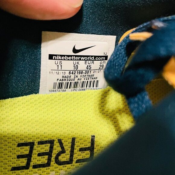 Nike Free 5.0 Trainers Running Teal Blue Green Sneakers 642198-301 Men's 11 45 E - Picture 6 of 9